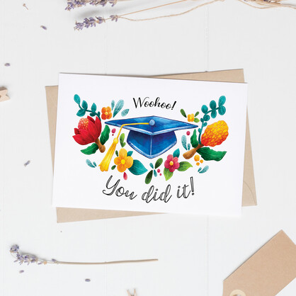 Woohoo you did it! Australian plants graduation card