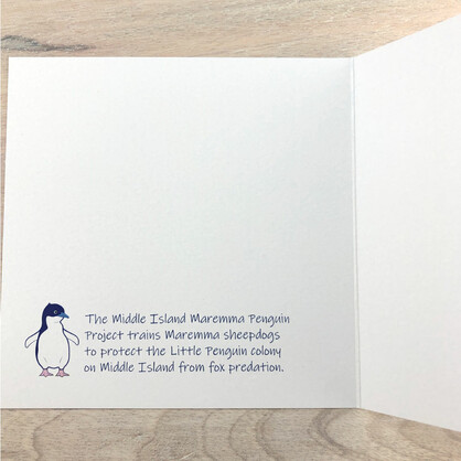 Penguin Protector Small Greeting Card