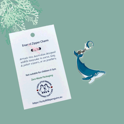 Humpback Whale Zipper Charm