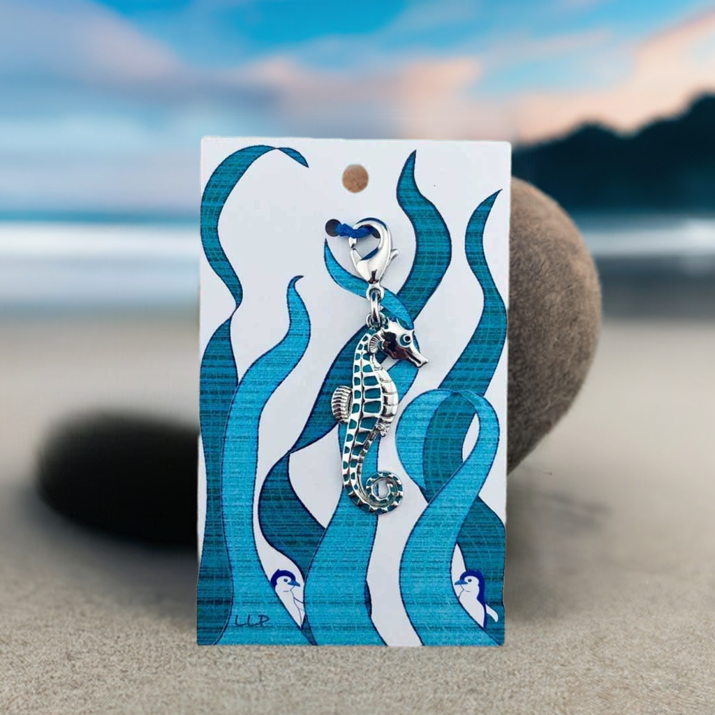 Seahorse Enamel Zipper Charm