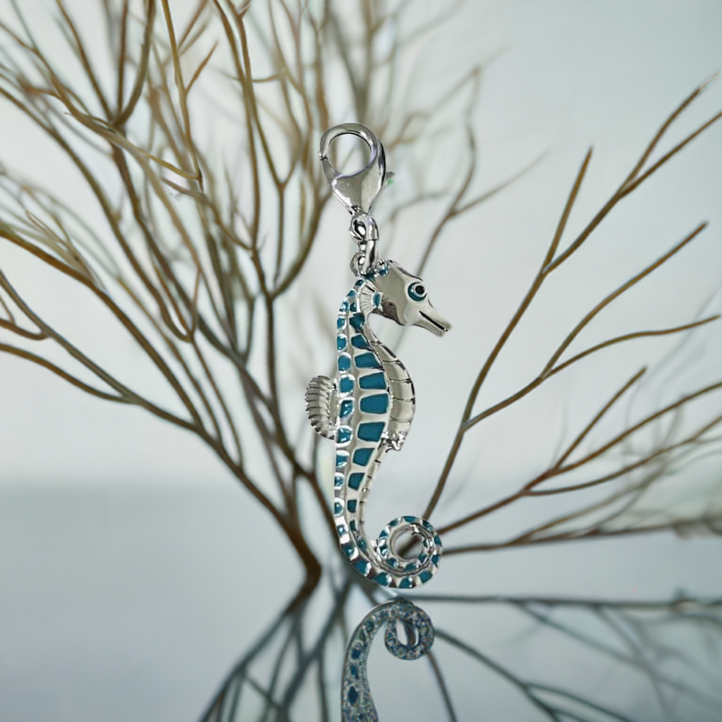 Seahorse Enamel Zipper Charm