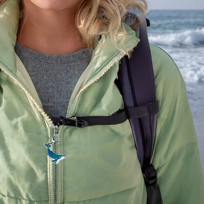 Humpback Whale Zipper Charm