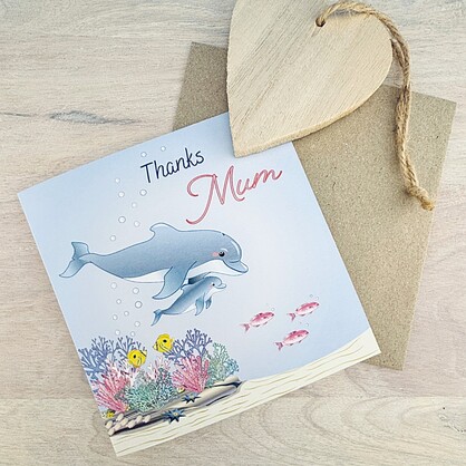 Dolphin Thanks Mum Card