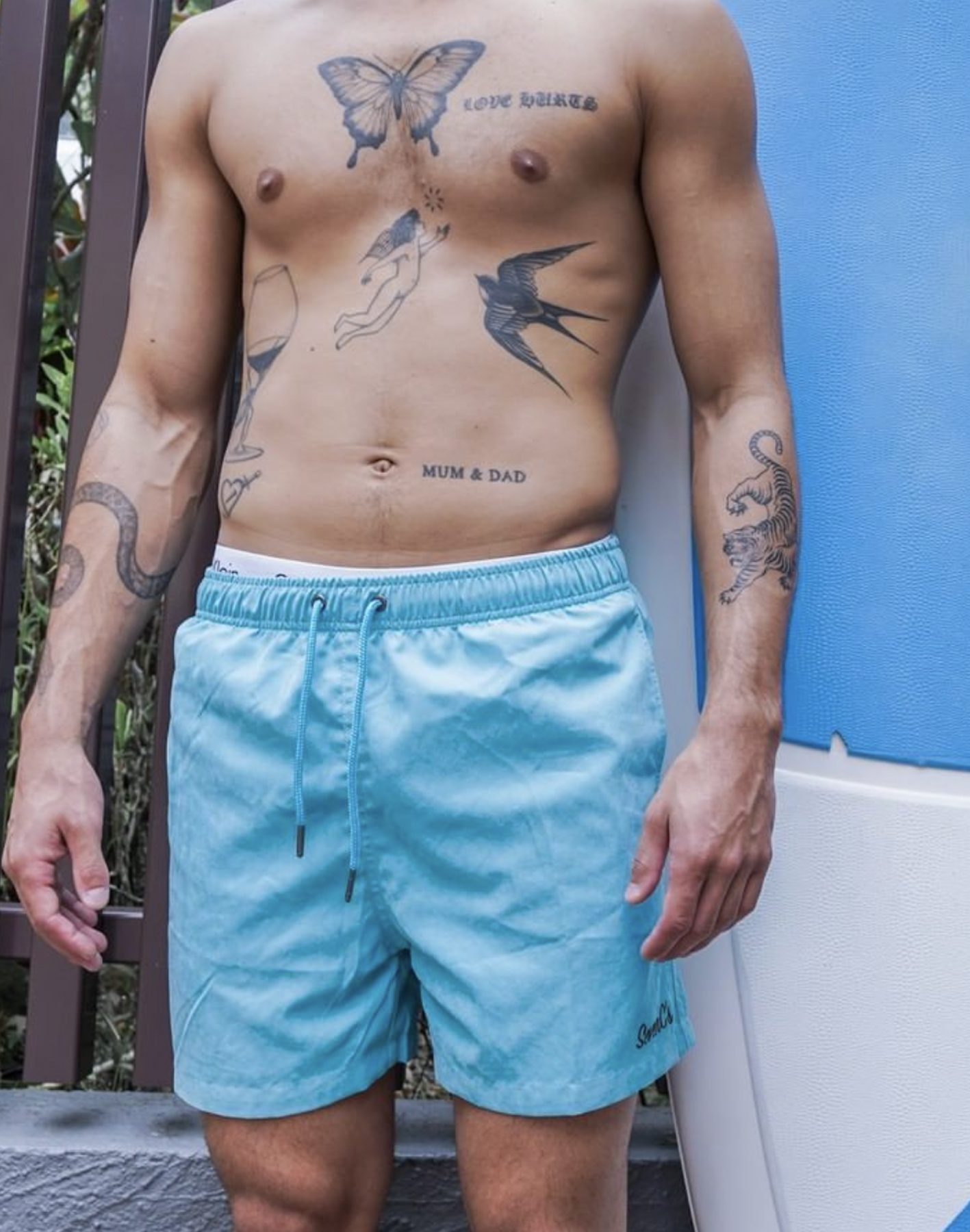 Wholesale EcoFriendly Mens Swimwear Sky Blue SevenC's Fieldfolio