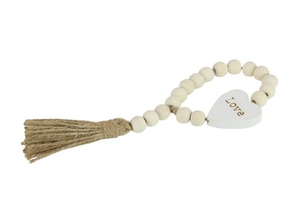 19cm MDF Beads with Love Heart