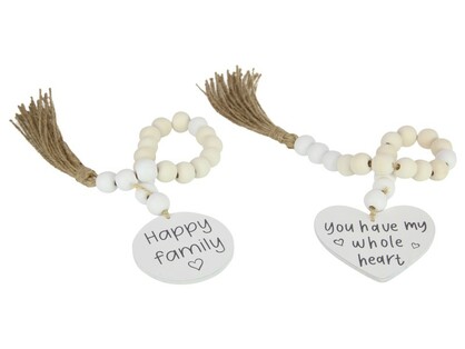 50cm Beaded Garland with Family Wording 2 Asstd