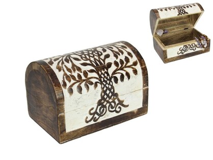 23x15cm Chest with Carved Tree of Life Design