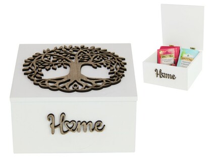 15cm Square Box with Home & Tree of Life Design