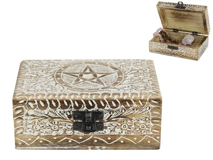 15x10cm Pentagram Carved Box