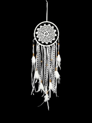 16cm White Crochet Dream Catcher