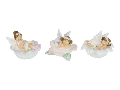 8cm Baby Fairy Sleeping in Flower 3 Asstd