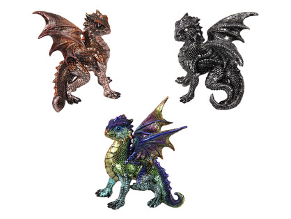 13cm Young Dragon in Defence Pose 3 Asstd