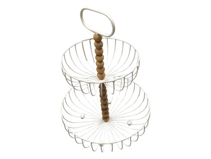 40x28cm Wire Storage Basket 2 Tier