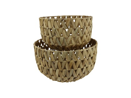 34/28cm Water Hyacinth Baskets Set of 2 ( Set of 2)