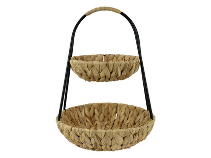 42cm Two Tier Water Hyacinth Basket