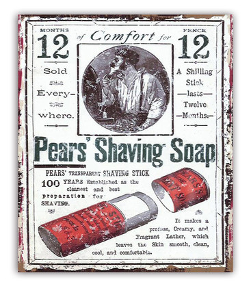 Sign Metal -Pears Shaving Soap 25x30cm On Special was $7.25