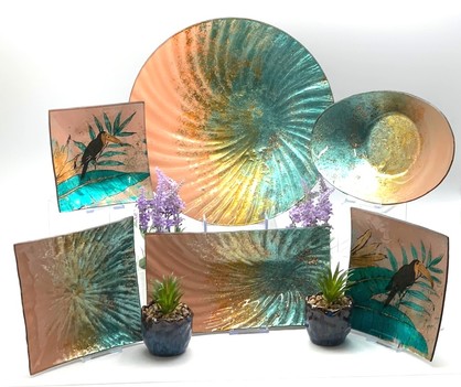Glass Plates - Tropicana Plate 32 cm Diameter On special was $21.30