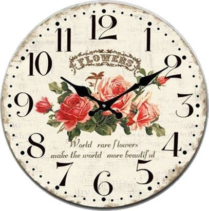 Clock - World Rare Flowers 17cm