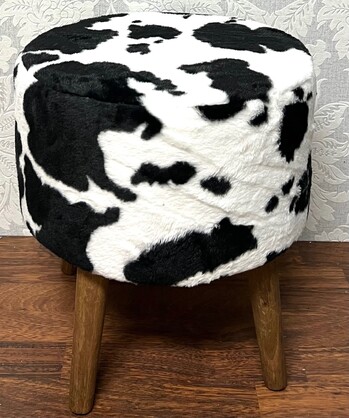 Stools - Stool Black Cowhide