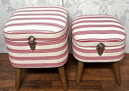 Storage Seats - Red Stripe, Set of 2