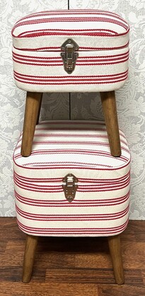 Storage Seats - Red Stripe, Set of 2