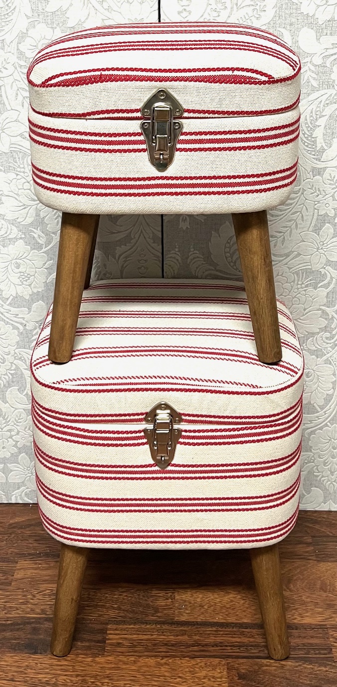 Storage Seats - Red Stripe, Set of 2