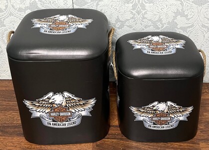 Storage Stools - Harley Davidson Eagle, Set of 2