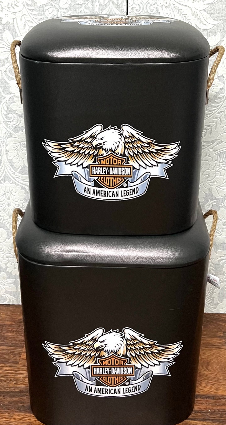 Storage Stools - Harley Davidson Eagle, Set of 2