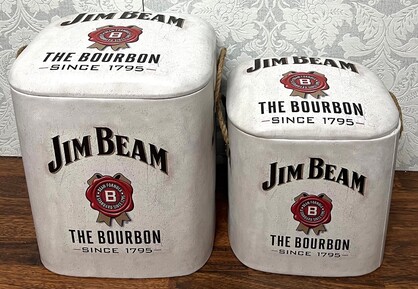 Storage Stools - Jim Beam White, Set of 2