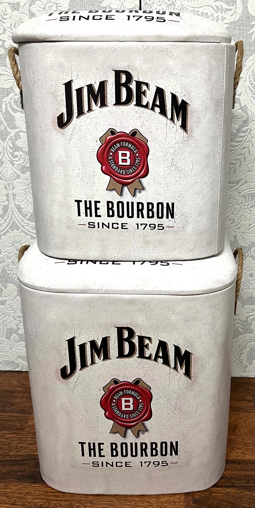 Storage Stools - Jim Beam White, Set of 2