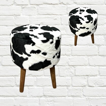Stools - Stool Black Cowhide