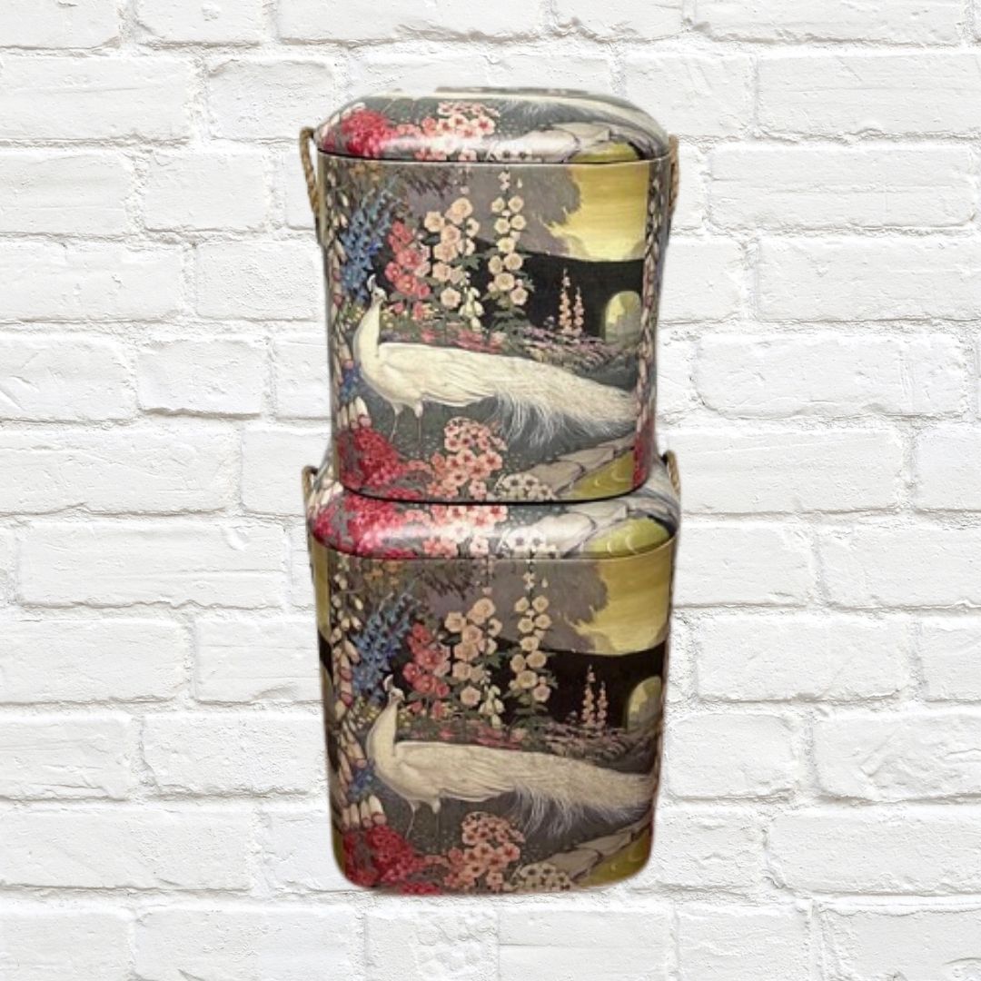 Storage Stools - White Peacock, Set of 2