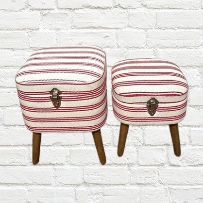 Storage Seats - Red Stripe, Set of 2