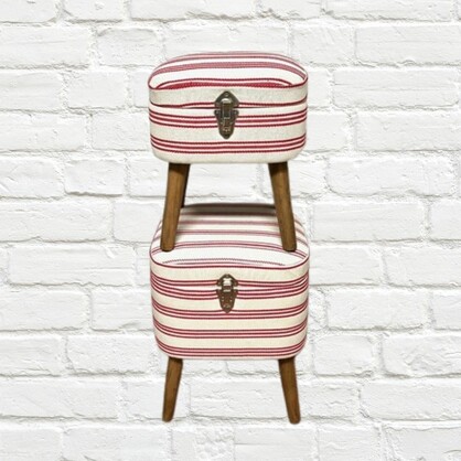 Storage Seats - Red Stripe, Set of 2