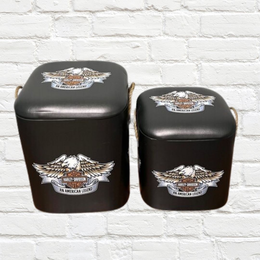 Storage Stools - Harley Davidson Eagle, Set of 2