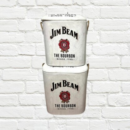 Storage Stools - Jim Beam White, Set of 2