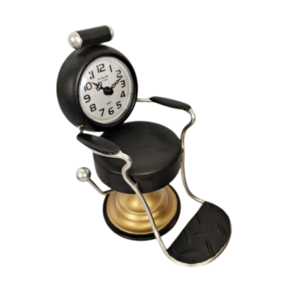 Clock - Barber's Chair Black 14 x 18 x 22cm