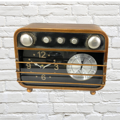 Radio Clock - Barometer 26 x 20cm