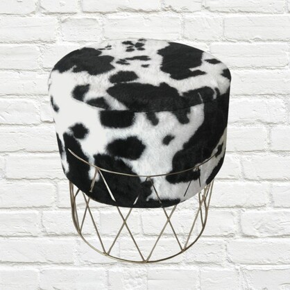 Stools - Stool Black Cow Hide