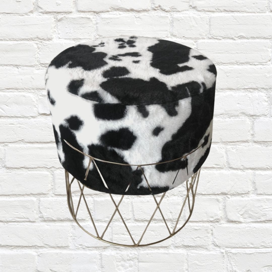 Stools - Stool Black Cow Hide