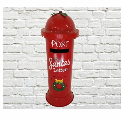 Christmas - Metal Post Box Santa Letters 19cm x 19cm x 52cm