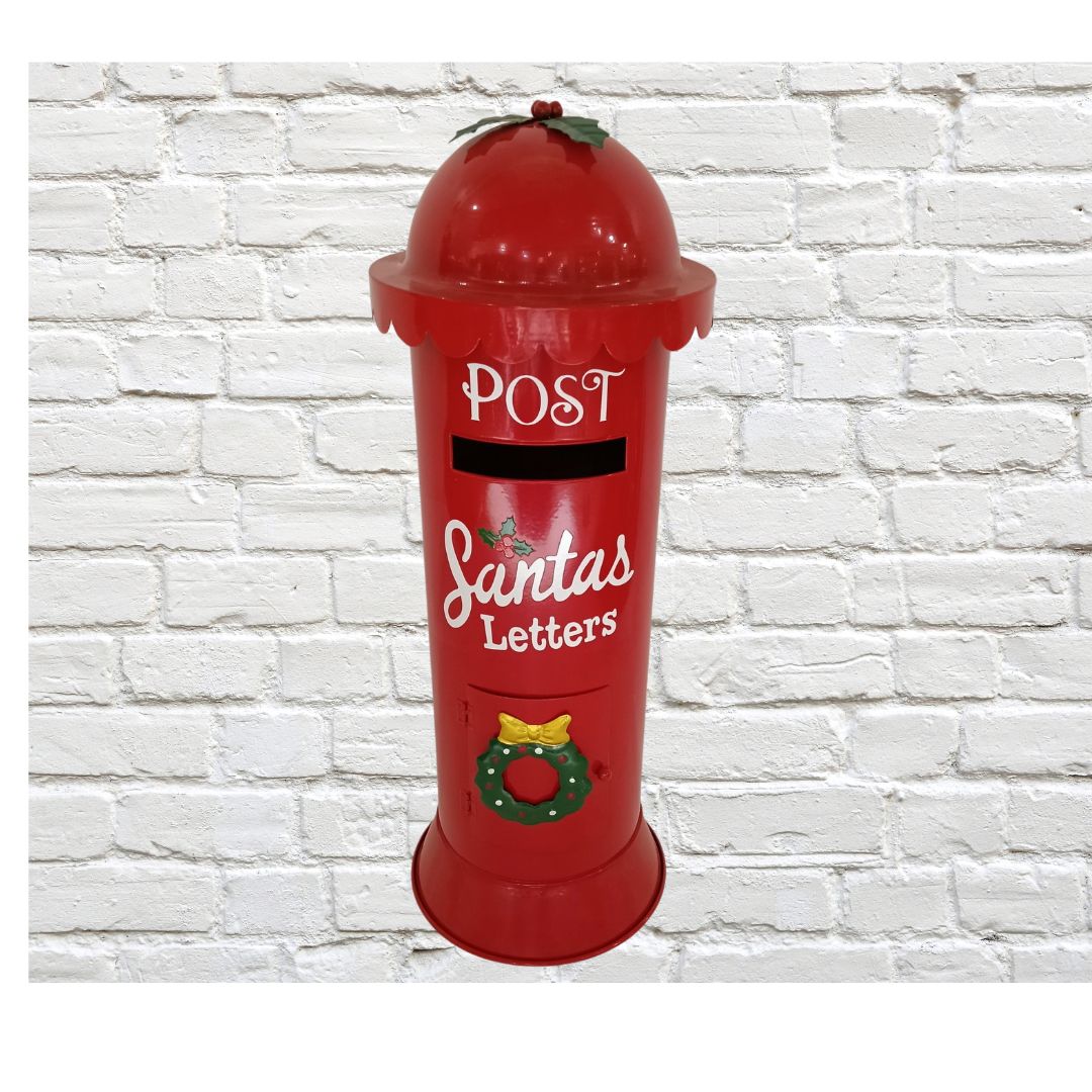 Christmas - Metal Post Box Santa Letters 19cm x 19cm x 52cm