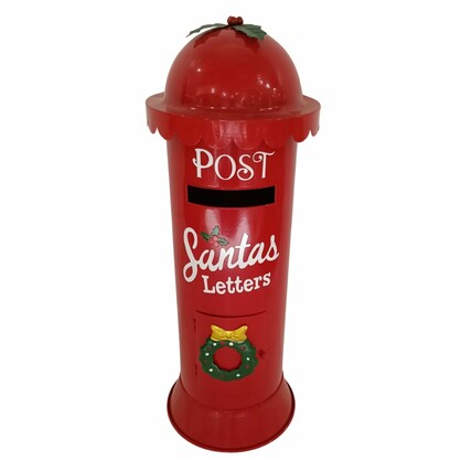 Christmas - Metal Post Box Santa Letters 19cm x 19cm x 52cm