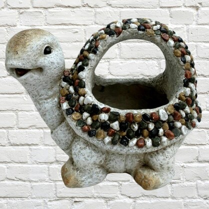 Pebbles Turtle Planter Terracotta/Magnesia 36x26cm