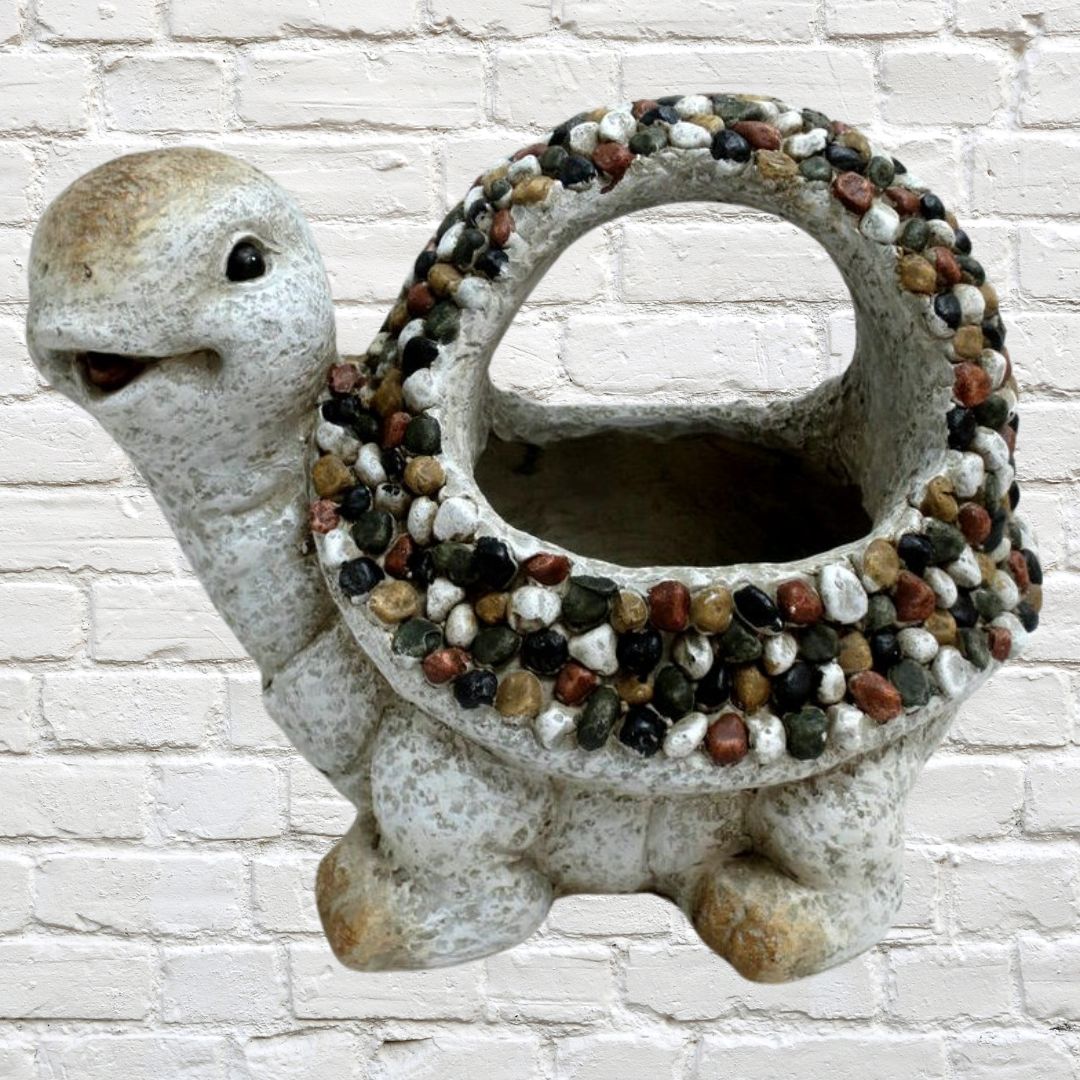 Pebbles Turtle Planter Terracotta/Magnesia 36x26cm