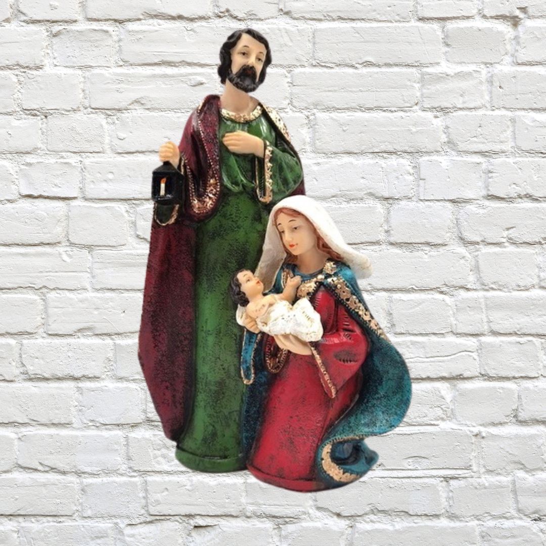Christmas - Nativity (polyresin) Holy Family Joseph, Mary and Jesus 17x29cm