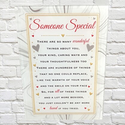 Glass Plaque - Plaque Someone Special 13 x 18 cm