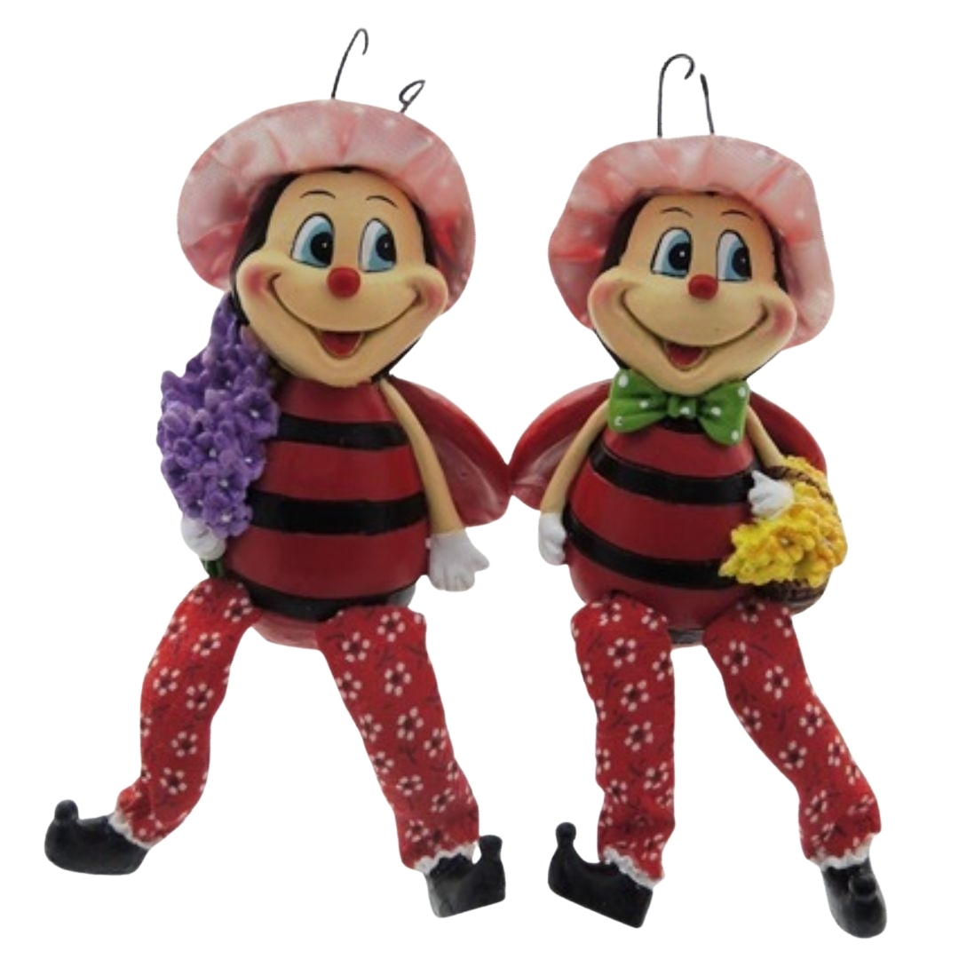 Sitters - Lovely Ladybirds Shelf Sitters - Polyresin 2 Assorted