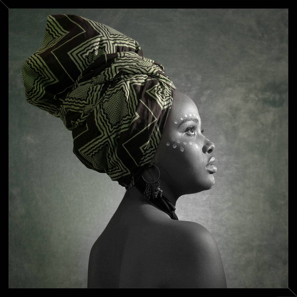 Home Gallery - Framed Print African Lady Tanyana 45cm x 45cm Tempered Glass