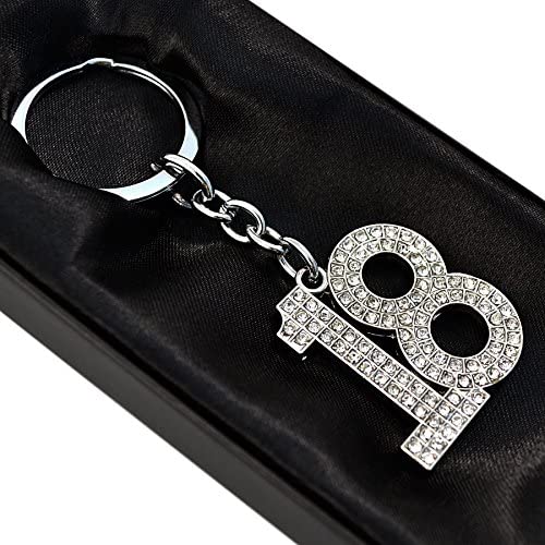 Gifts - Keyring 18th Birthday Gift Boxed in Black Box
